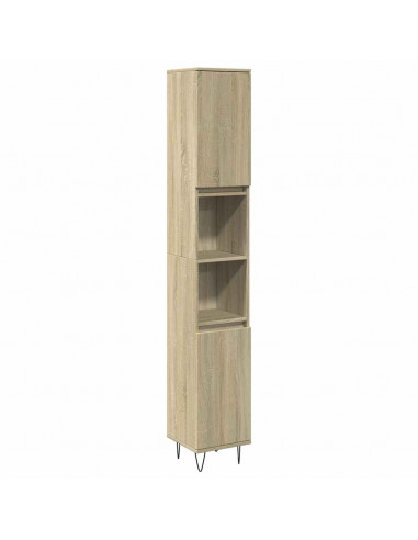 Set Mobili da Bagno 3 pz Rovere Sonoma in Legno Multistrato