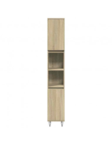 Set Mobili da Bagno 3 pz Rovere Sonoma in Legno Multistrato