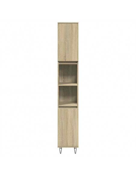 Set Mobili da Bagno 3 pz Rovere Sonoma in Legno Multistrato