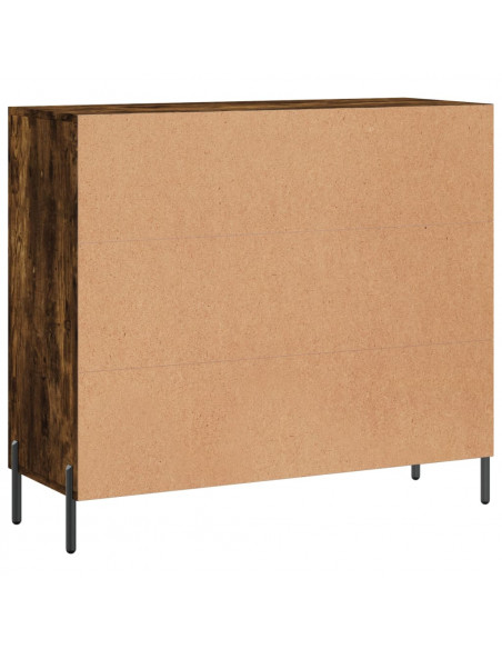 Credenza Rovere Fumo 90x34x80 cm in Legno Multistrato