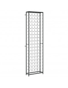 Portavini da 95 Bottiglie Nero 54x18x200cm in Ferro Battuto 2