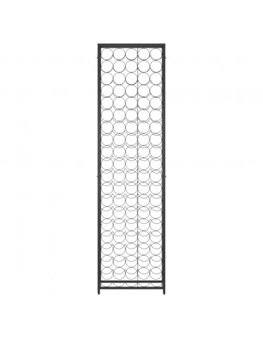 Portavini da 95 Bottiglie Nero 54x18x200cm in Ferro Battuto