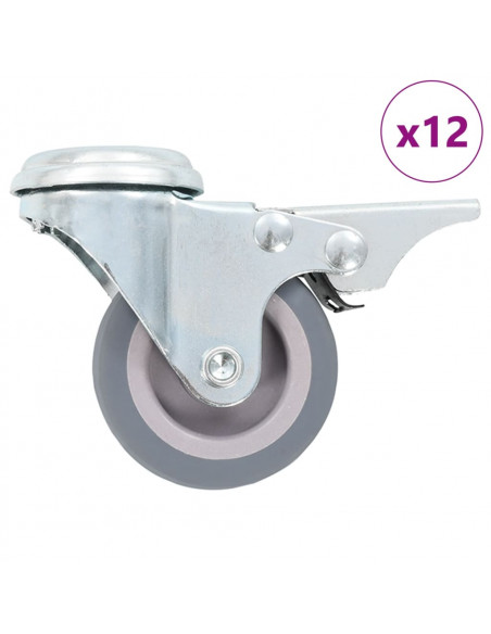 Ruote Girevoli con Foro per Bullone 12 pz 50 mm