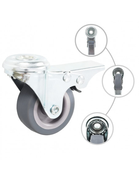 Ruote Girevoli con Foro per Bullone 12 pz 50 mm