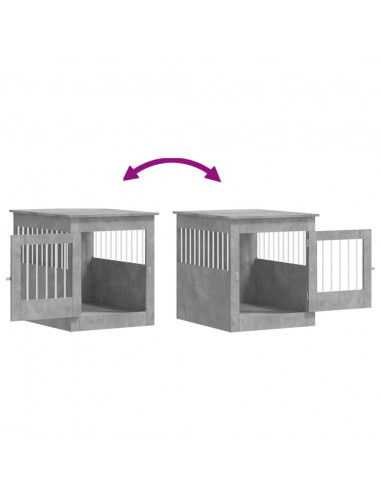 Gabbia Cani Arredamento Grigio Cemento 64,5x80x71cm Multistrato