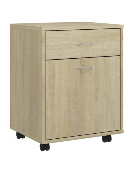 Armadietto con Ruote Rovere Sonoma 45x38x54cm Legno Multistrato
