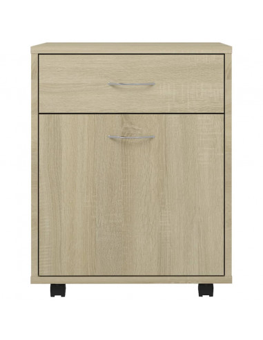 Armadietto con Ruote Rovere Sonoma 45x38x54cm Legno Multistrato