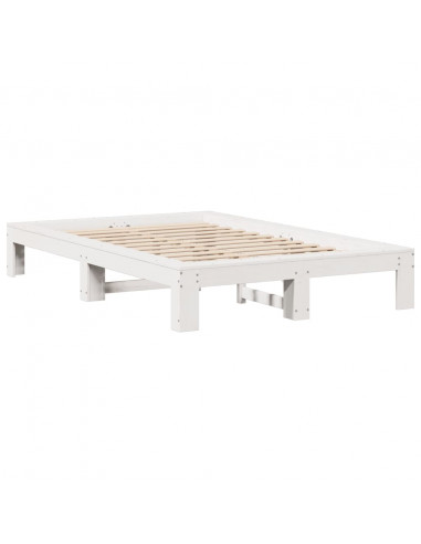Letto senza Materasso Bianco 120x200 cm Legno Massello di Pino
