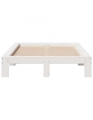 Letto senza Materasso Bianco 120x200 cm Legno Massello di Pino