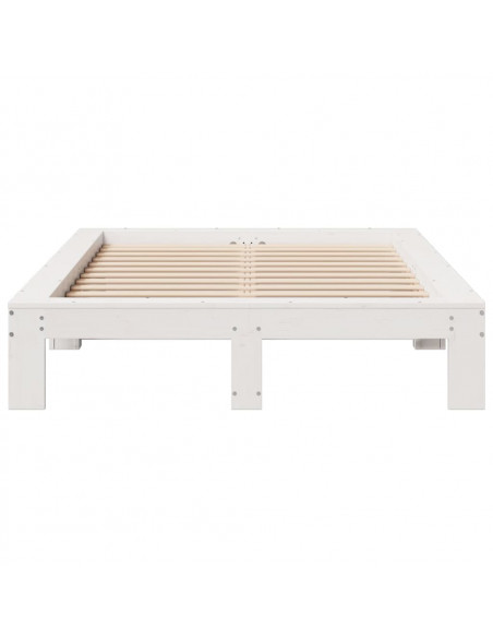 Letto senza Materasso Bianco 120x200 cm Legno Massello di Pino