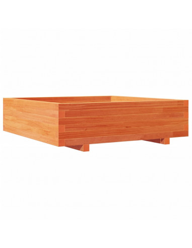 Fioriera Giardino Marrone Cera 90x90x26,5cm Legno Massello Pino