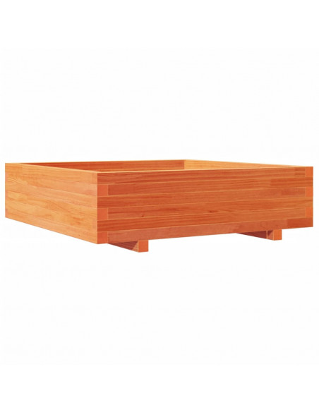 Fioriera Giardino Marrone Cera 90x90x26,5cm Legno Massello Pino