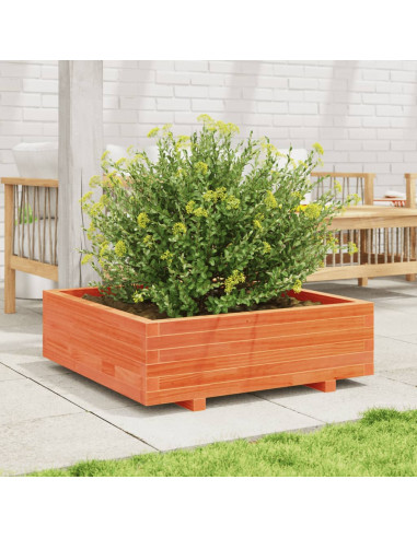 Fioriera Giardino Marrone Cera 90x90x26,5cm Legno Massello Pino