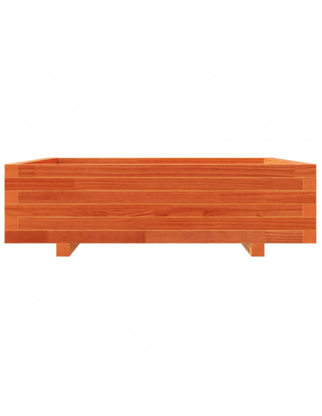 Fioriera Giardino Marrone Cera 90x90x26,5cm Legno Massello Pino
