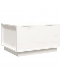Tavolino da Salotto Bianco 60x50x35 cm Legno Massello di Pino 2
