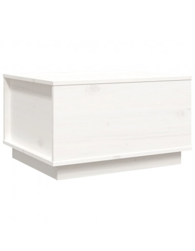 Tavolino da Salotto Bianco 60x50x35 cm Legno Massello di Pino