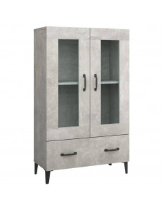 Credenza Grigio Cemento 70x31x115 cm in Legno Multistrato 2