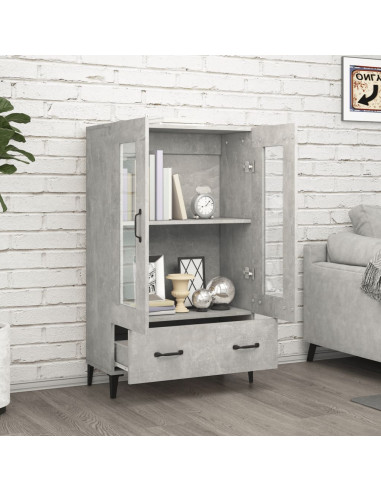 Credenza Grigio Cemento 70x31x115 cm in Legno Multistrato