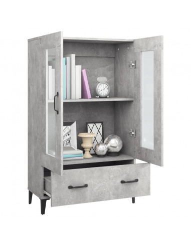Credenza Grigio Cemento 70x31x115 cm in Legno Multistrato