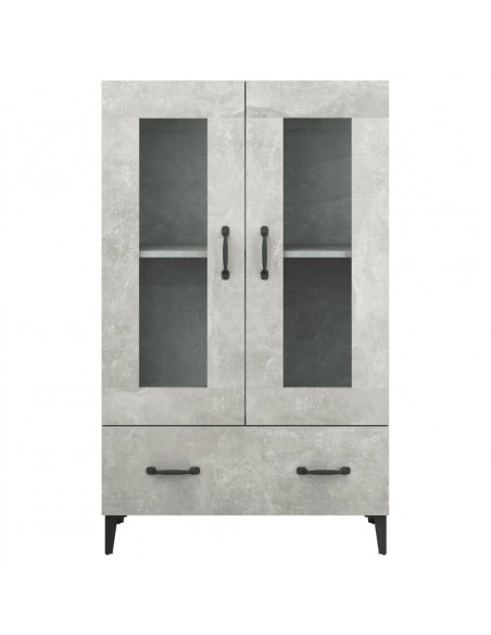 Credenza Grigio Cemento 70x31x115 cm in Legno Multistrato