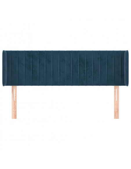 Testiera ad Orecchio Blu Scuro 147x16x78/88 cm in Velluto