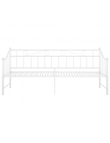 Telaio Divano Letto Estraibile Bianco in Metallo 90x200 cm