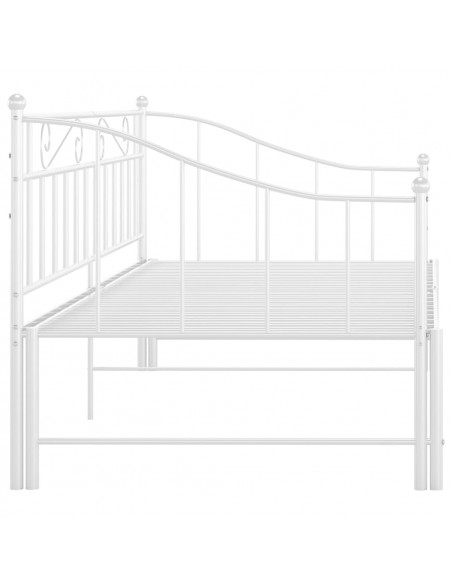 Telaio Divano Letto Estraibile Bianco in Metallo 90x200 cm