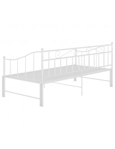 Telaio Divano Letto Estraibile Bianco in Metallo 90x200 cm