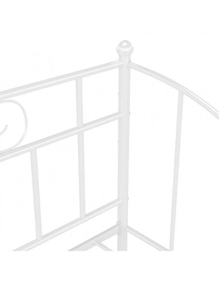Telaio Divano Letto Estraibile Bianco in Metallo 90x200 cm