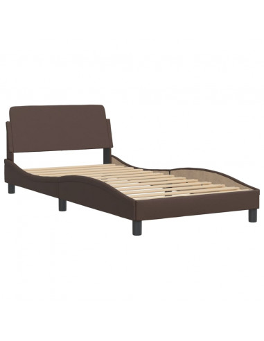 Letto con Materasso Marrone 100x200cm in Similpelle