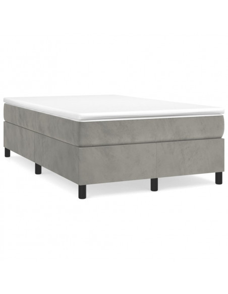 Giroletto a Molle con Materasso Grigio Chiaro 120x200cm Velluto