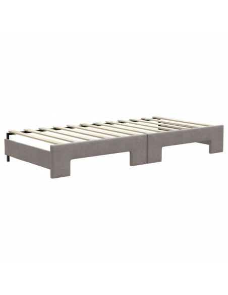 Divano Letto Estraibile con Cassetti Tortora 90x200 cm Tessuto