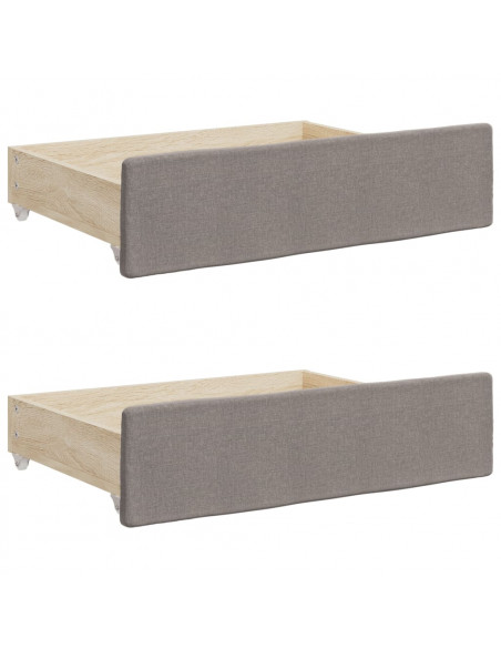Divano Letto Estraibile con Cassetti Tortora 90x200 cm Tessuto