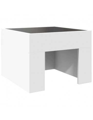 Tavolino da Salotto con LED Infinity Bianco 40x40x30 cm