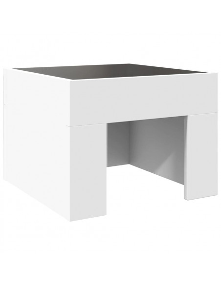 Tavolino da Salotto con LED Infinity Bianco 40x40x30 cm