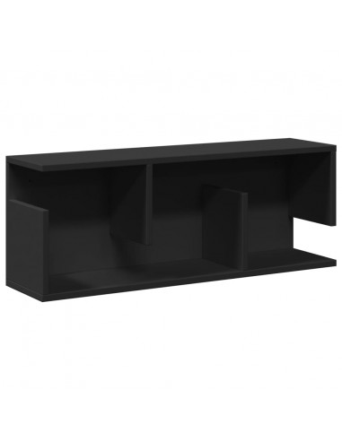 Mobile a Parete 80x20x30 cm Nero in Legno Multistrato