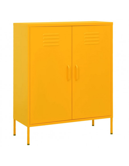 Armadietto Giallo Senape 80x35x101,5 cm in Acciaio