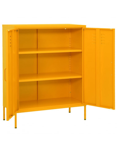 Armadietto Giallo Senape 80x35x101,5 cm in Acciaio