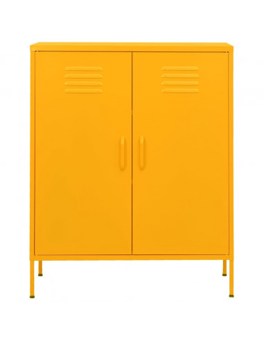 Armadietto Giallo Senape 80x35x101,5 cm in Acciaio