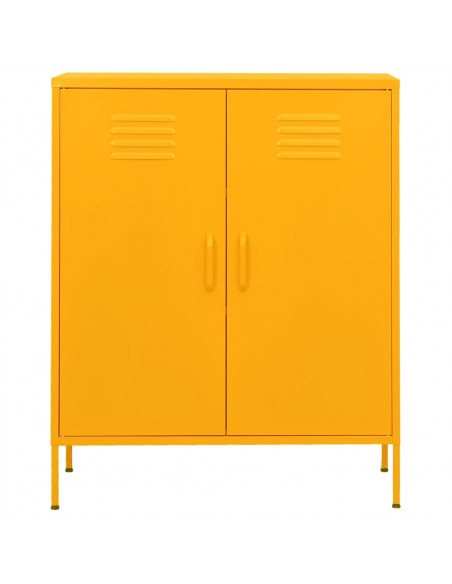 Armadietto Giallo Senape 80x35x101,5 cm in Acciaio