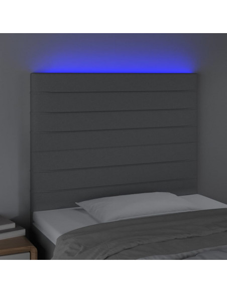 Testiera a LED Grigio Chiaro 90x5x118/128 cm in Tessuto