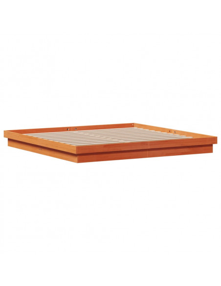 Giroletto LED Marrone Cera 180x200 cm in Legno Massello di Pino