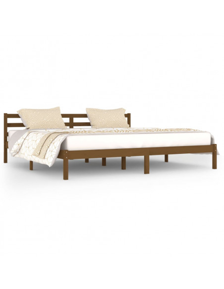 Giroletto in Legno Massello di Pino 200x200 cm Marrone Miele