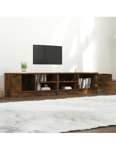 Mobili TV 2 pz Rovere Fumo 80x35x36,5 cm in Legno Multistrato