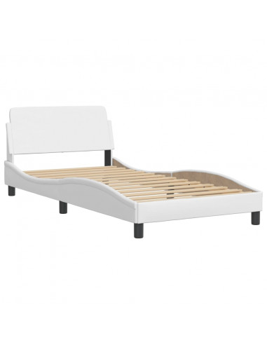 Letto con Materasso Bianco 100x200 cm in Similpelle