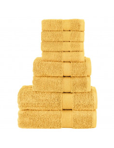 Set Asciugamani 8 pz Oro 600 gsm 100% Cotone 2
