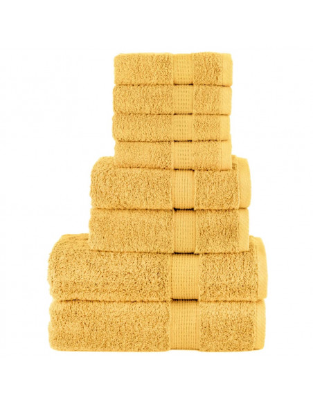 Set Asciugamani 8 pz Oro 600 gsm 100% Cotone