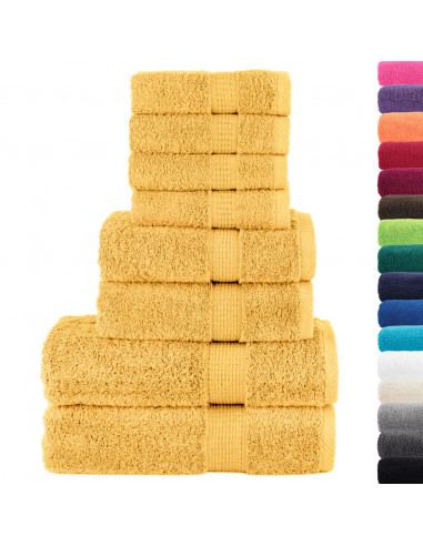 Set Asciugamani 8 pz Oro 600 gsm 100% Cotone