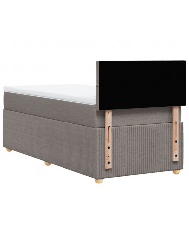 Giroletto a Molle con Materasso Tortora 90x190 cm in Tessuto