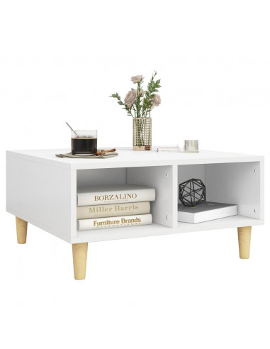 Tavolino da Salotto Bianco 60x60x30 cm in Legno Multistrato